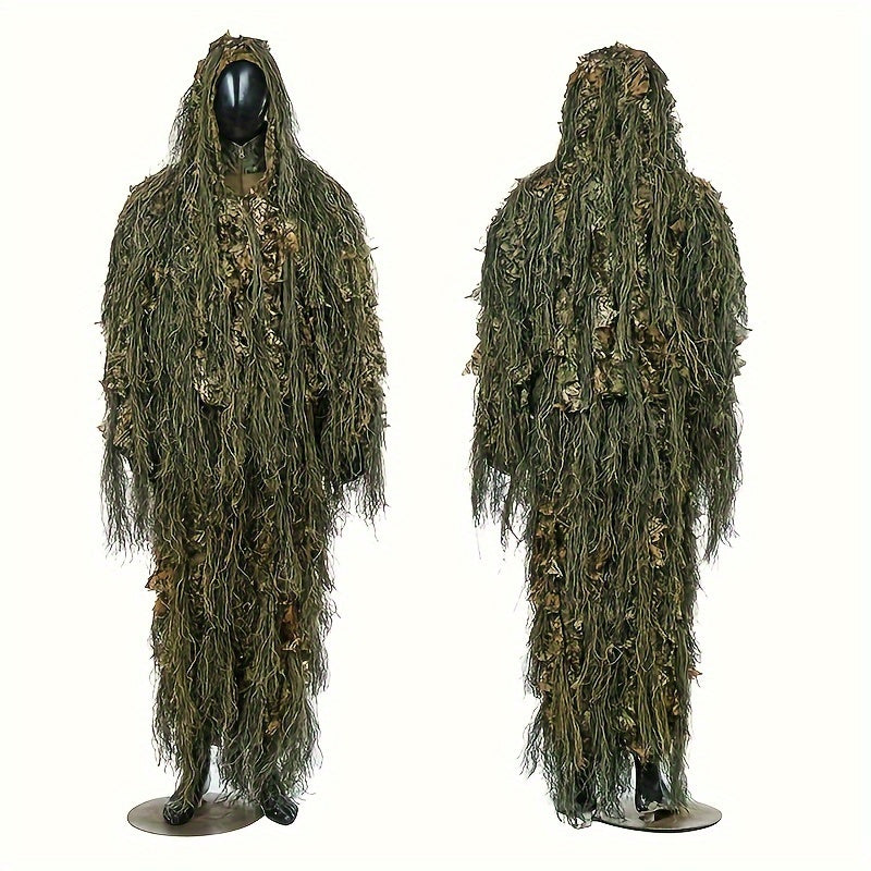 Front and back view of 3D leaf camouflage suit by Military-Outdoors.com with realistic leafy design