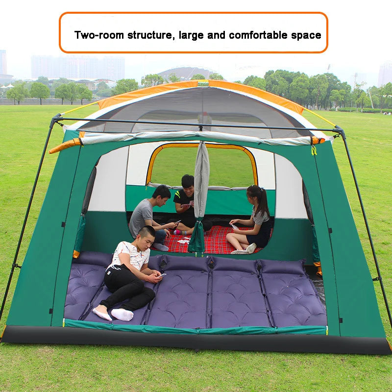 Camping Family Tent 3 Rooms 8-12 Persons Military-Outdoors