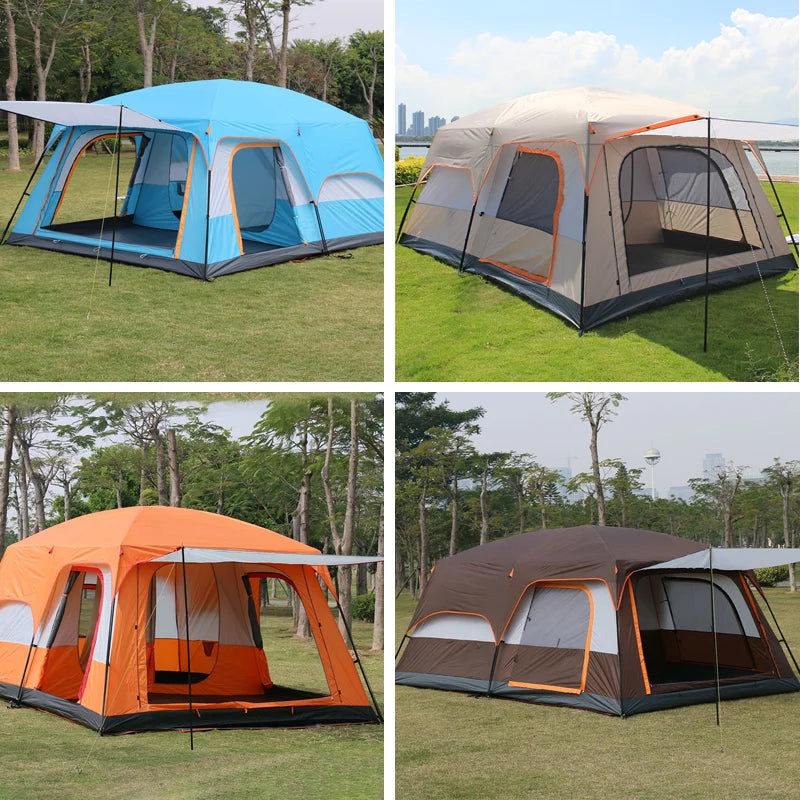 Camping Family Tent 3 Rooms 8-12 Persons Military-Outdoors