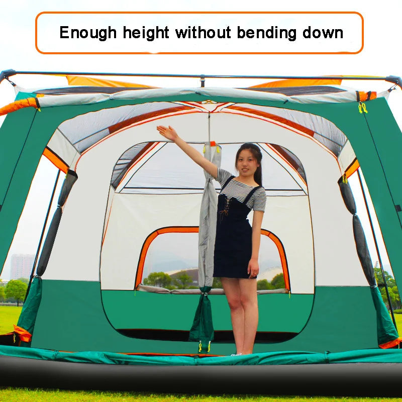 Camping Family Tent 3 Rooms 8-12 Persons Military-Outdoors