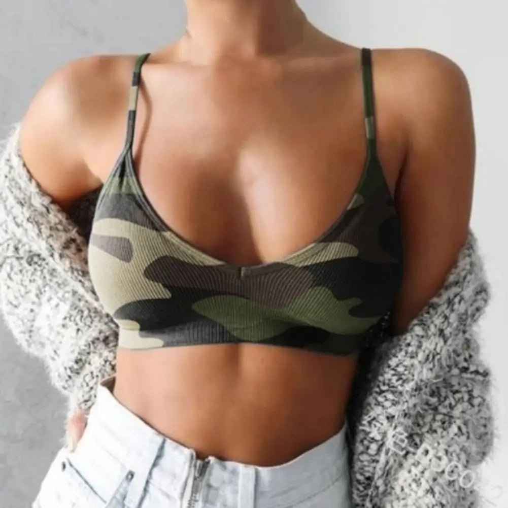 Lady Camouflage Sports Bra Tops