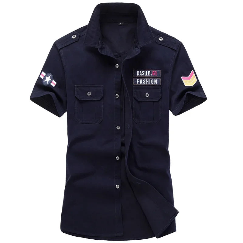 Short Sleeve Tactical Air Assault Shirts 100% Cotton Image Color 27 Shirt Short