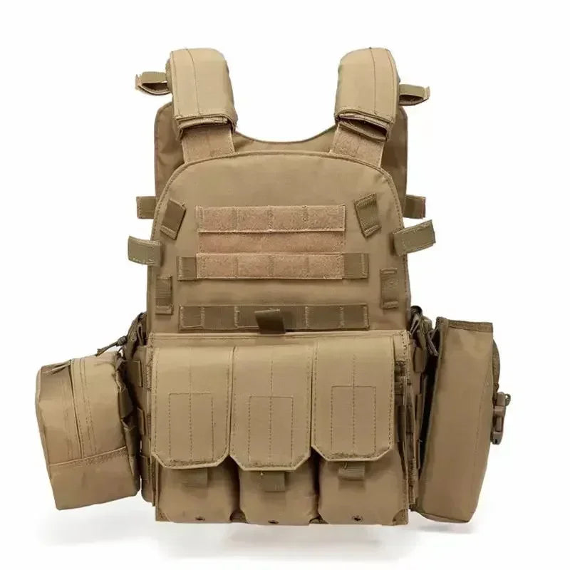 Tactical Vest With Magazine Pouch Khaki Vest
