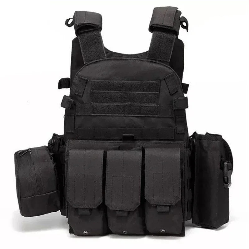 Tactical Vest With Magazine Pouch Black Vest