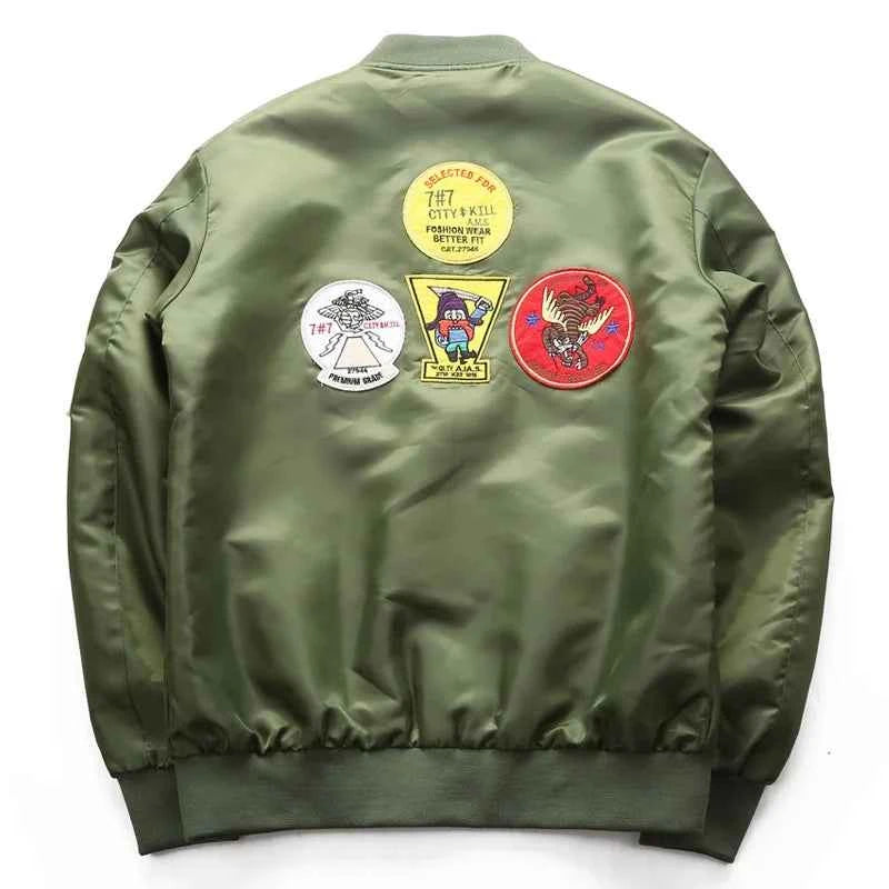 Military-Outdoors Air Force Pilot Jacket with Patches Jacket