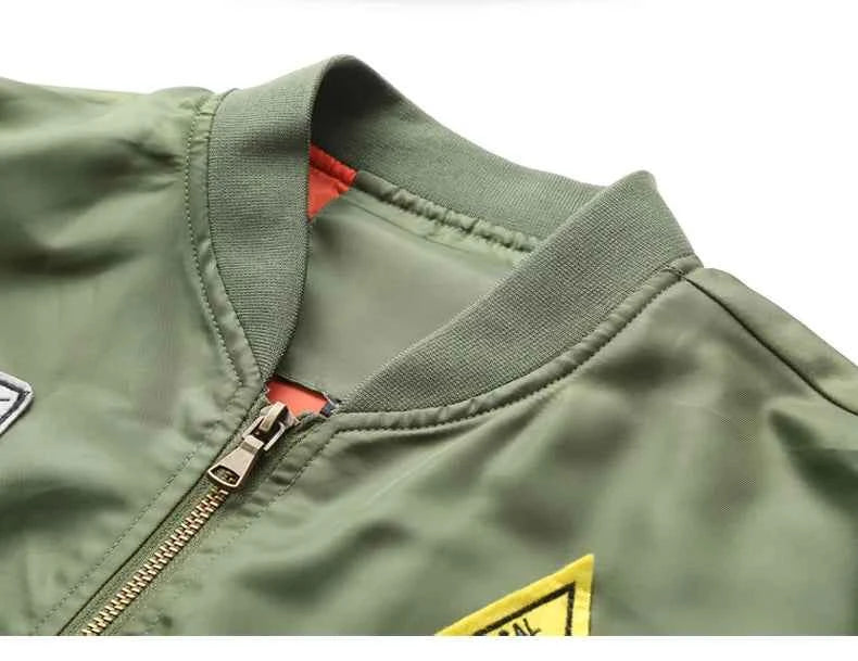 Military-Outdoors Air Force Pilot Jacket with Patches Jacket