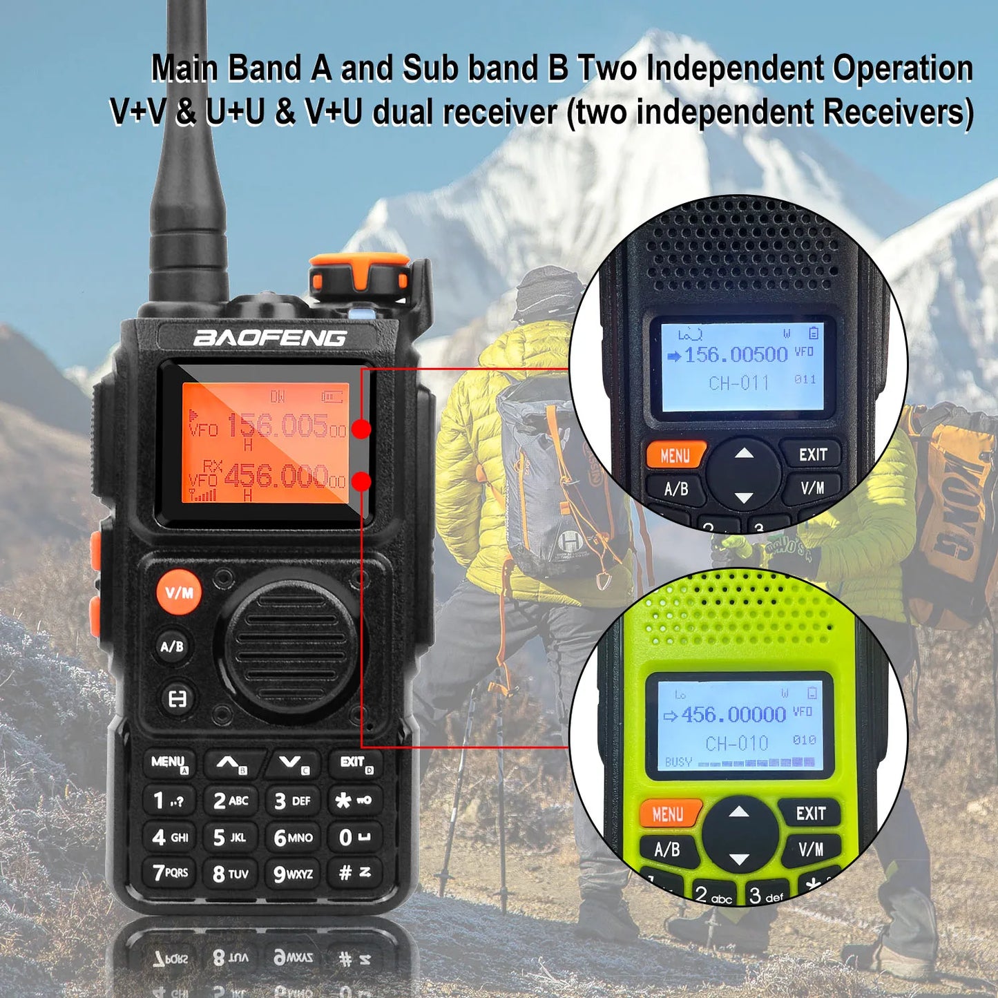 Walkie Talkie Baofeng K6 Multi-Band 999 Ch Walkie Talkie