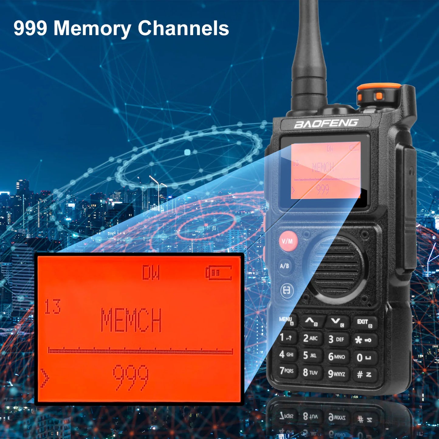 Walkie Talkie Baofeng K6 Multi-Band 999 Ch Walkie Talkie