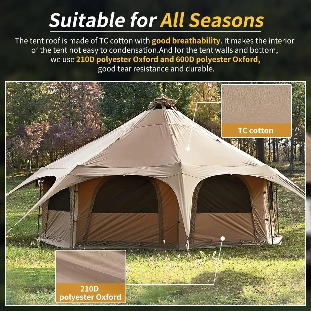 Bell Tent with Stove Jack for Camping Tent