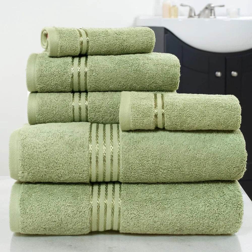 Set of 6 Military Green Cotton Towels, Free Shipping - Military-Outdoors.com
