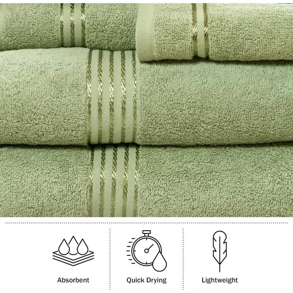 Set of 6 Military Green Cotton Towels, Free Shipping - Military-Outdoors.com