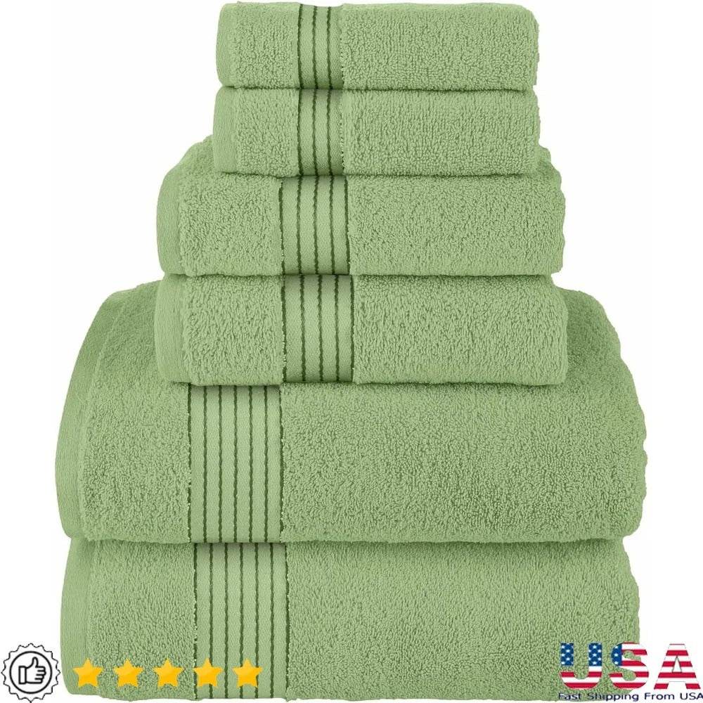 Set of 6 Military Green Cotton Towels, Free Shipping - Military-Outdoors.com