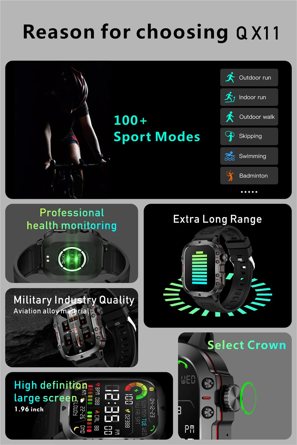 Military Smart Watch With Health Monitor Watch