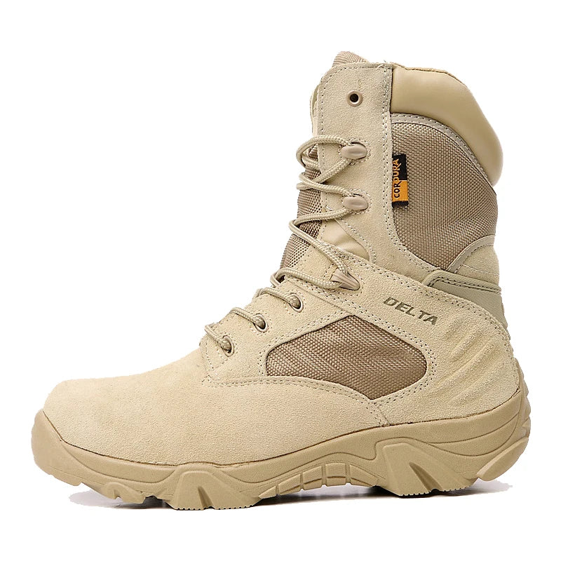 Military-Outdoors.com Delta Squad ankle boots in tan with durable suede and mesh construction