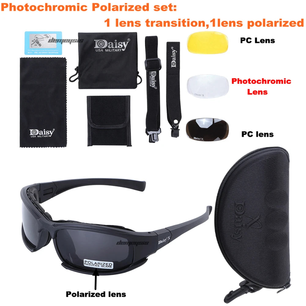 Photochromic Polarized Military Grade Tactical Glasses PhotochromicPolarizd Sunglasses