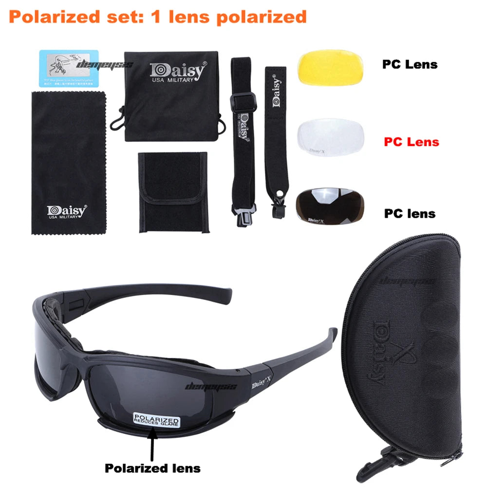 Photochromic Polarized Military Grade Tactical Glasses 1 lens polarized Sunglasses