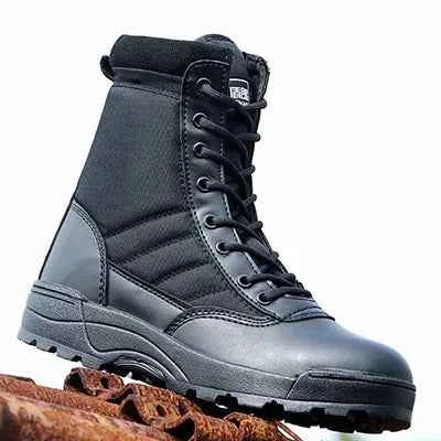 Black desert tactical military boots with high ankle support and durable sole from Military-Outdoors.com