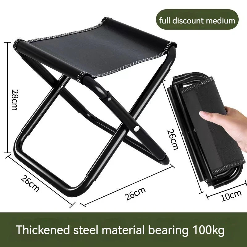 Camping Portable Folding Aluminum Chair black-M Chair