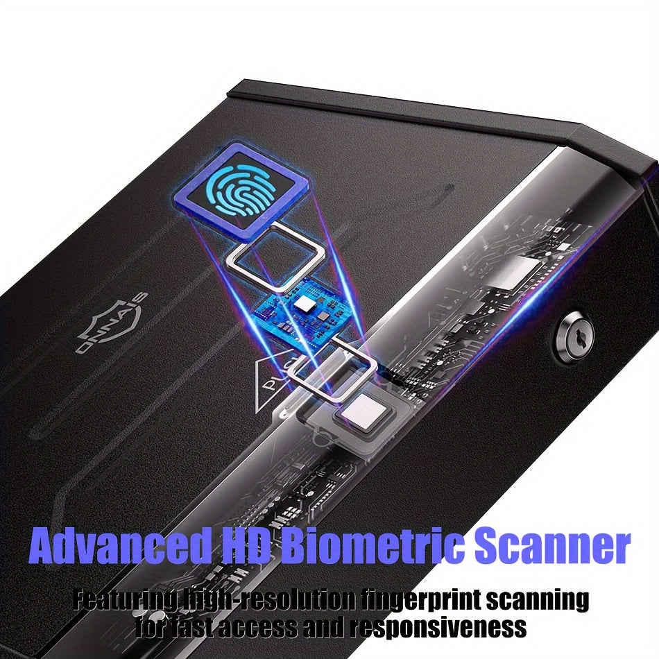 Biometric gun safe for pistols with advanced HD fingerprint scanner for fast and secure access