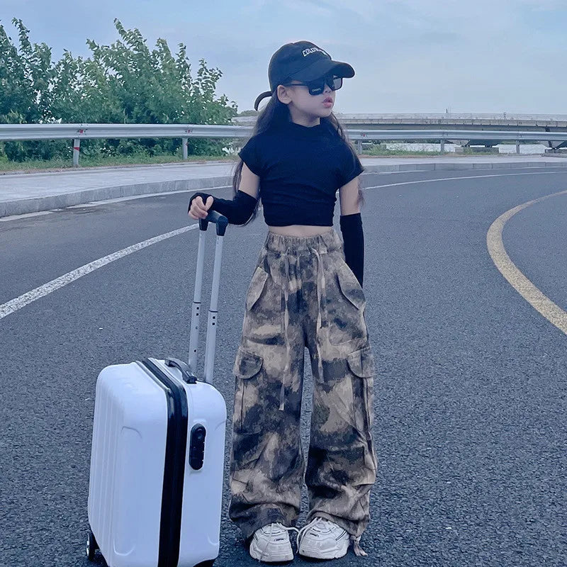 Girls Camouflage Cargo Pants for Outdoor Adventures Kids girls