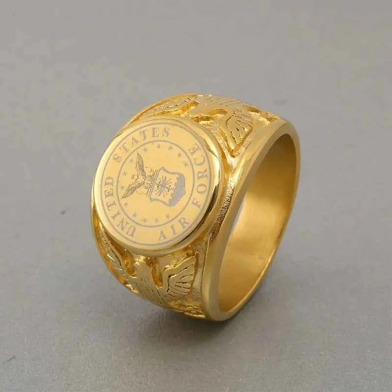 Gold US Army Ring - Durable Military Heritage Jewelry Rings