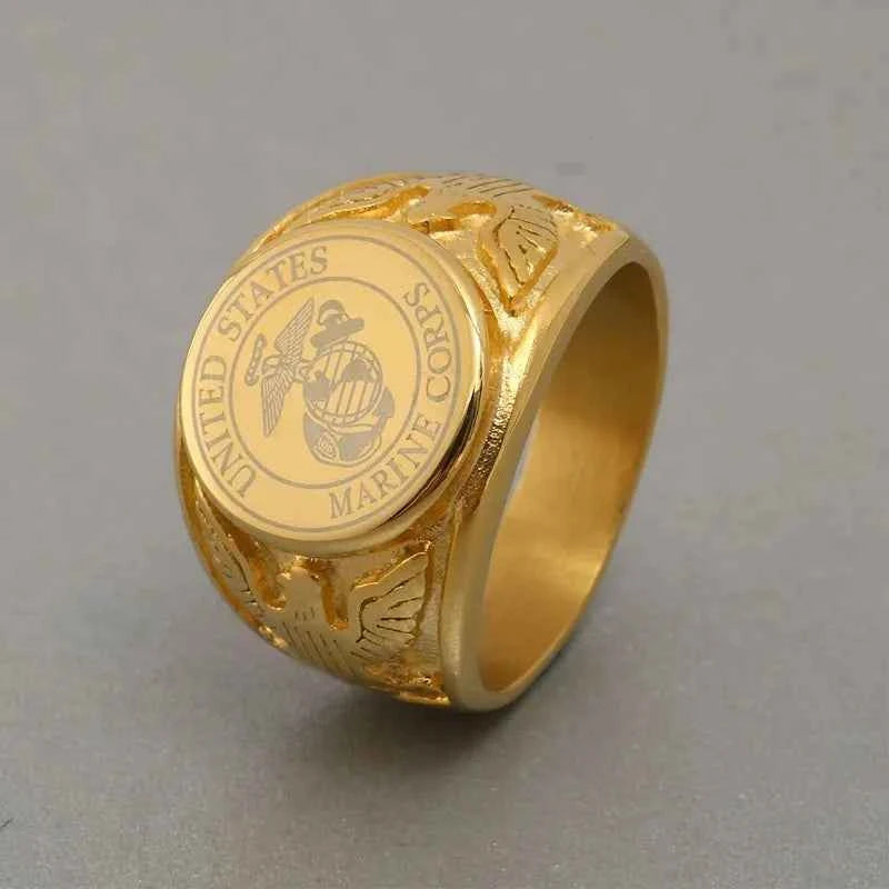 Gold US Army Ring - Durable Military Heritage Jewelry Rings