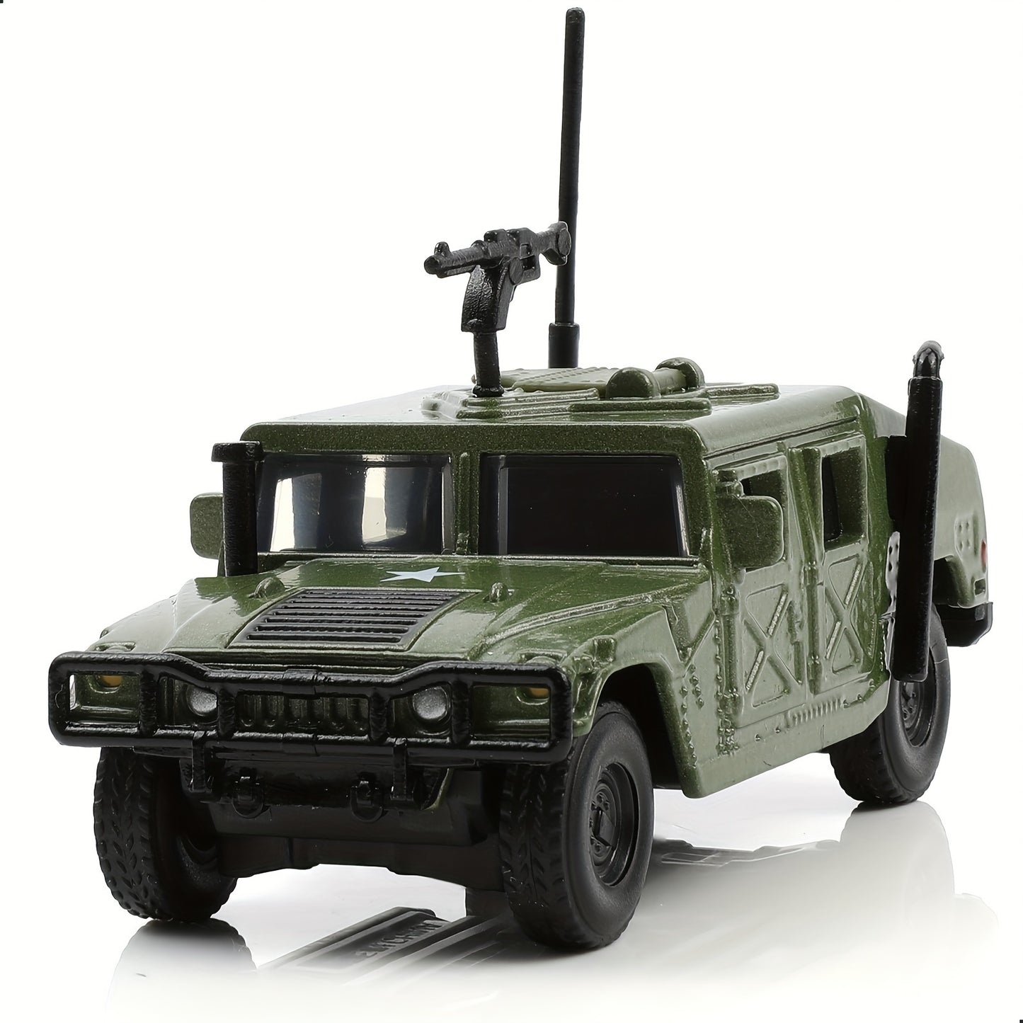 Green Hummer Military Vehicle Model with roof mounted gun and antenna from Military-Outdoors.com