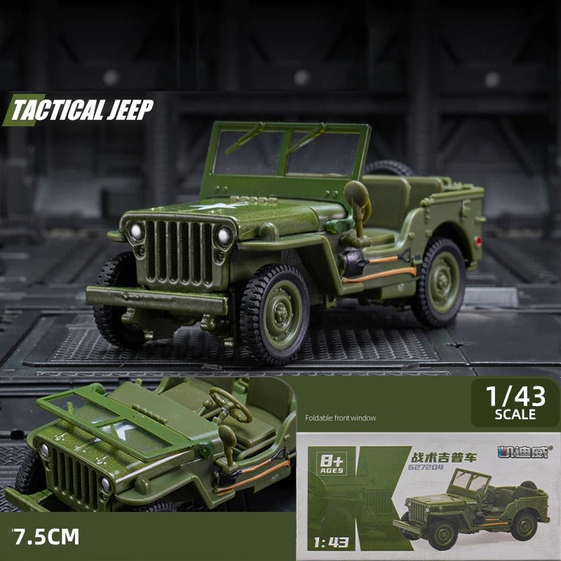 Hummer Military Vehicle Model tactical jeep 1/43 scale detailed green military toy vehicle