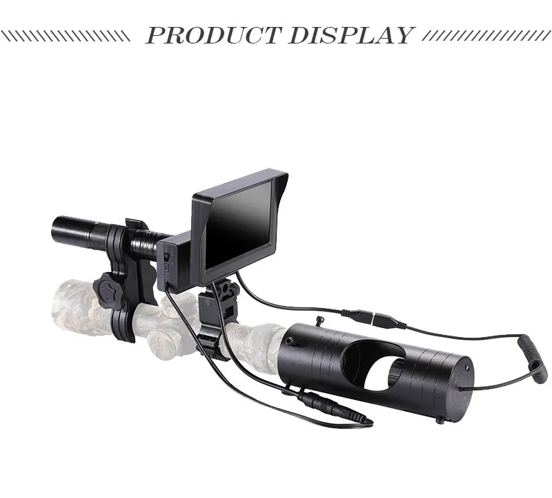 Military-Outdoors.com infrared night vision camera mounted with external display and cables