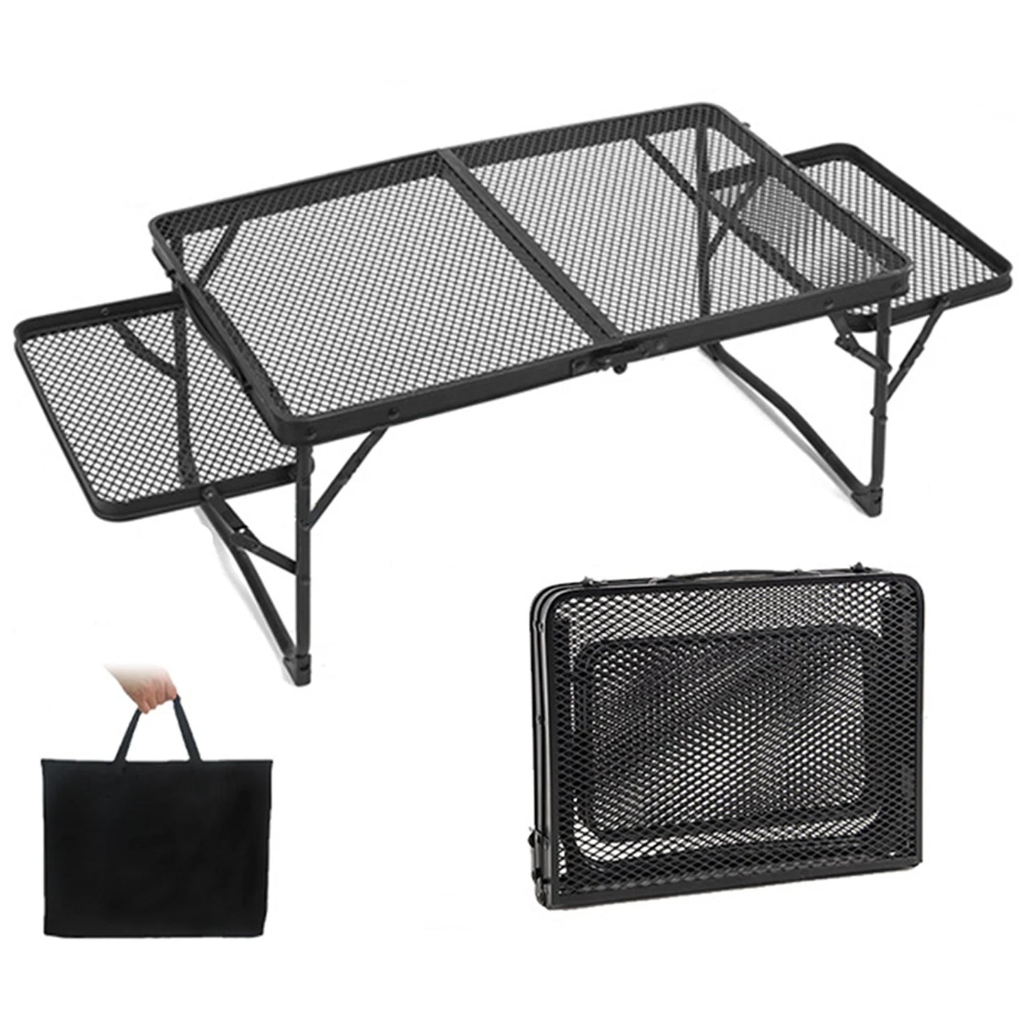 Iron Mesh Folding Table - Durable & Portable Outdoor Gear A With bag Table