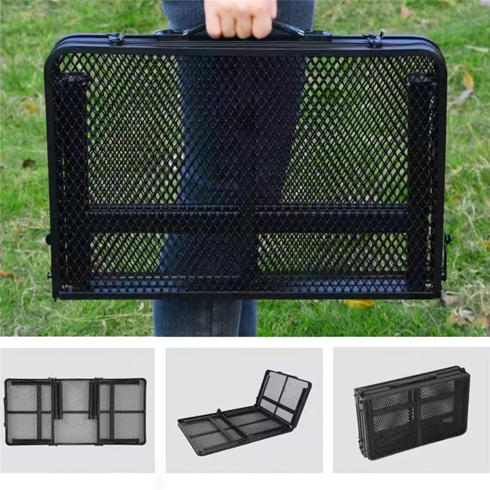 Iron Mesh Folding Table - Durable & Portable Outdoor Gear Table