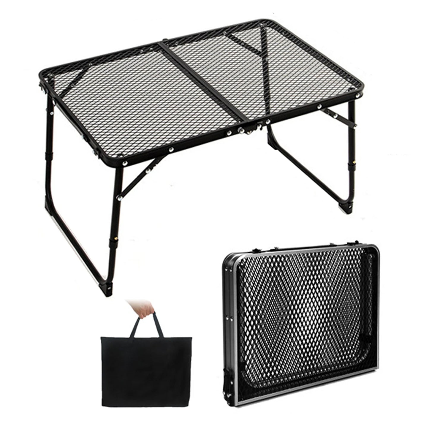 Iron Mesh Folding Table - Durable & Portable Outdoor Gear B With bag Table