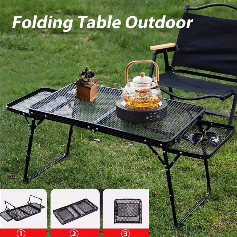 Iron Mesh Folding Table - Durable & Portable Outdoor Gear Table