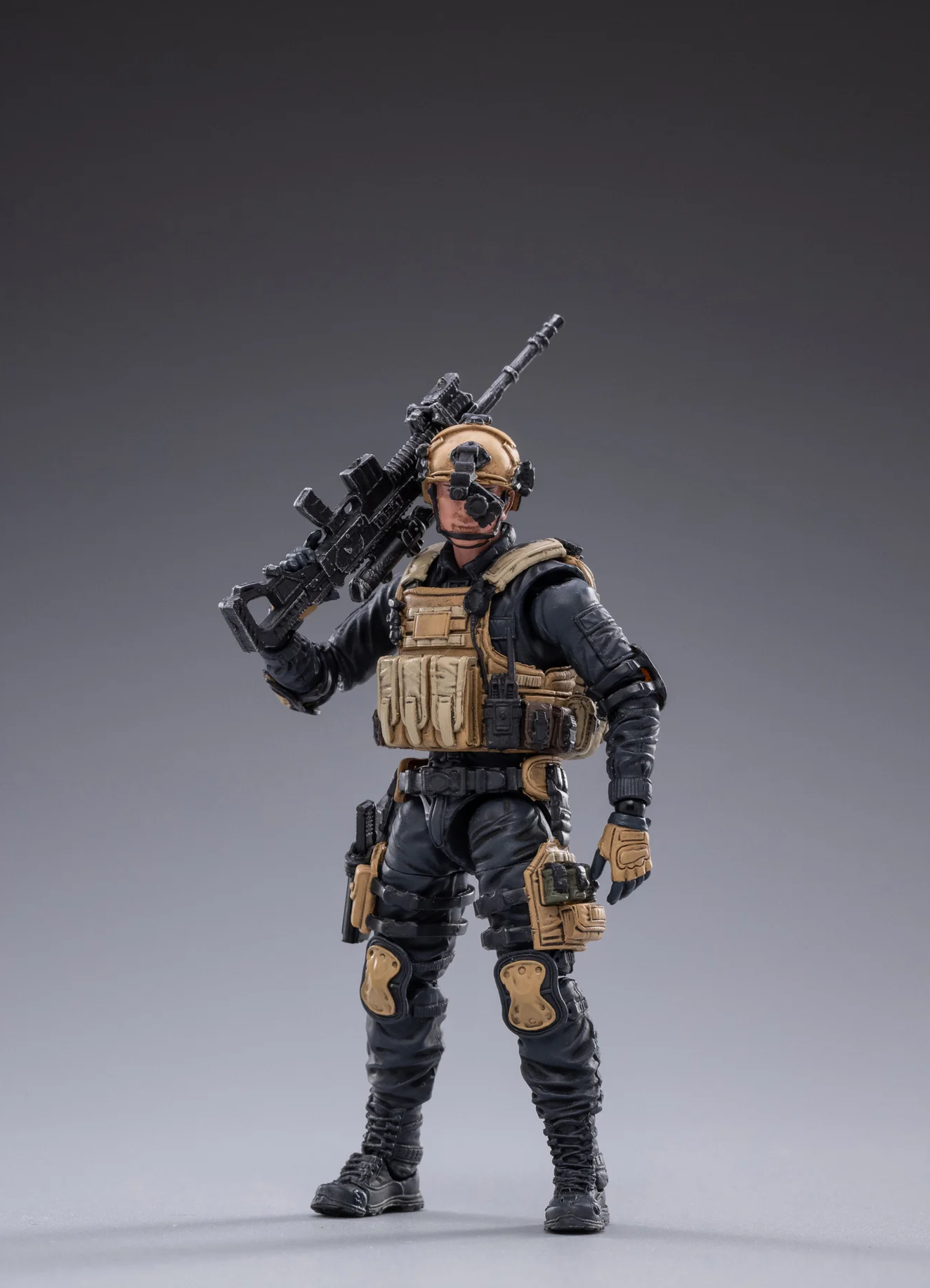 JOYTOY special forces set action figure in tactical gear holding a detailed sniper rifle
