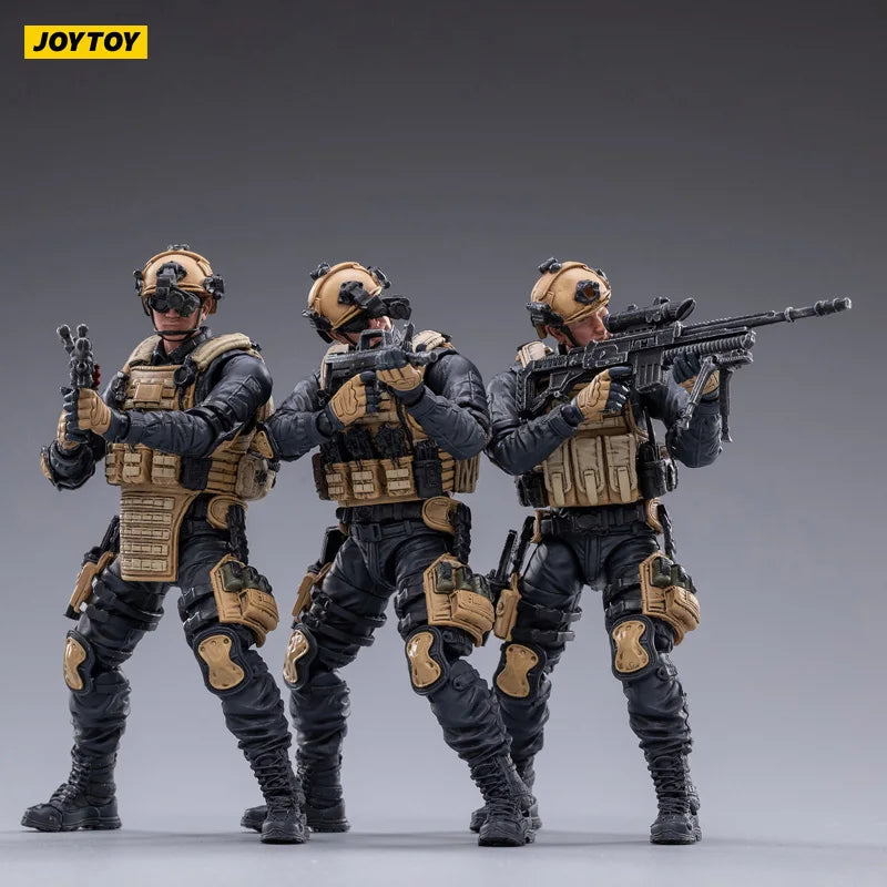 JOYTOY special forces set action figures with tactical gear and weapons in combat poses
