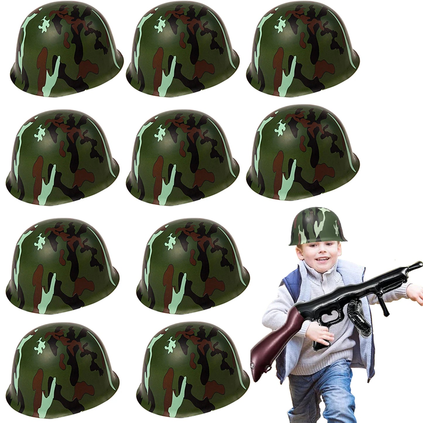 Kids Army Helmets - Camouflage Toy Set For Playtime 10-50 Pack Toys