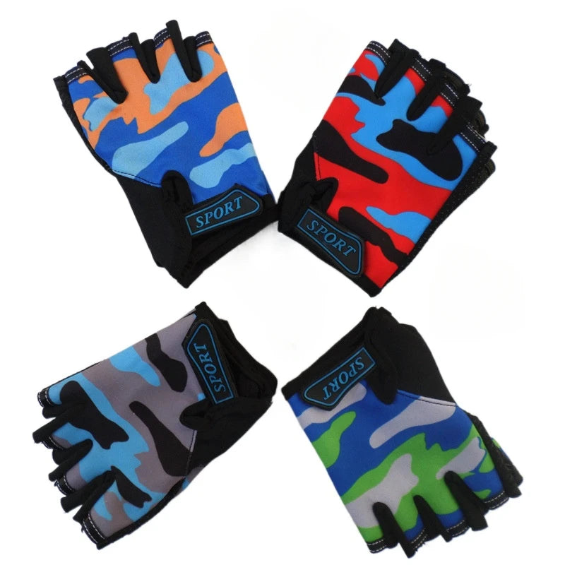 Kids Half Finger Gloves - Camo Tactical Gear Kids Gloves