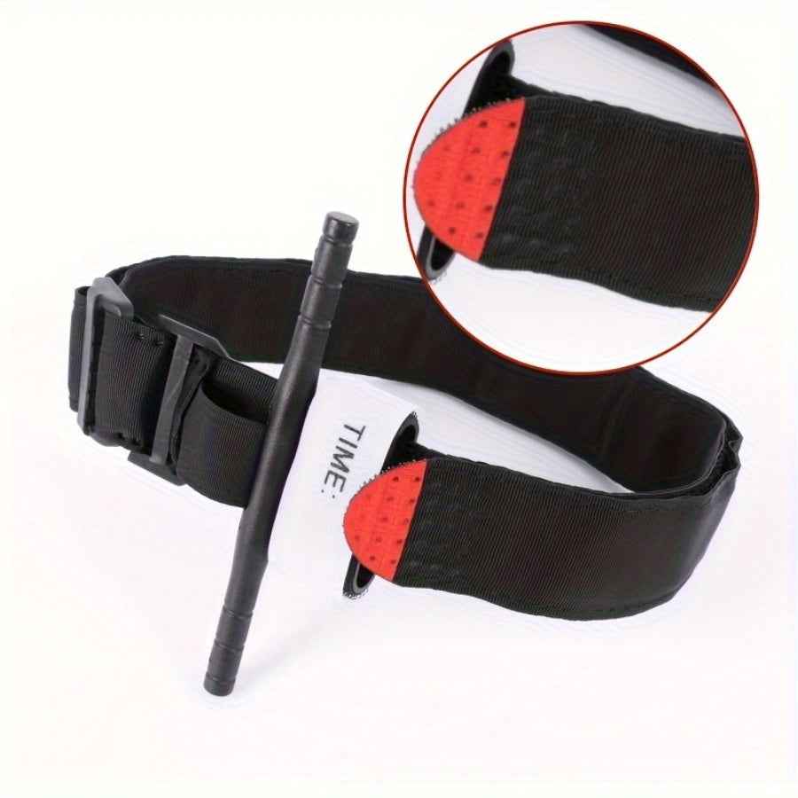 Military Outdoors Automatic Tourniquets black nylon windlass tourniquet with buckle time label red tip