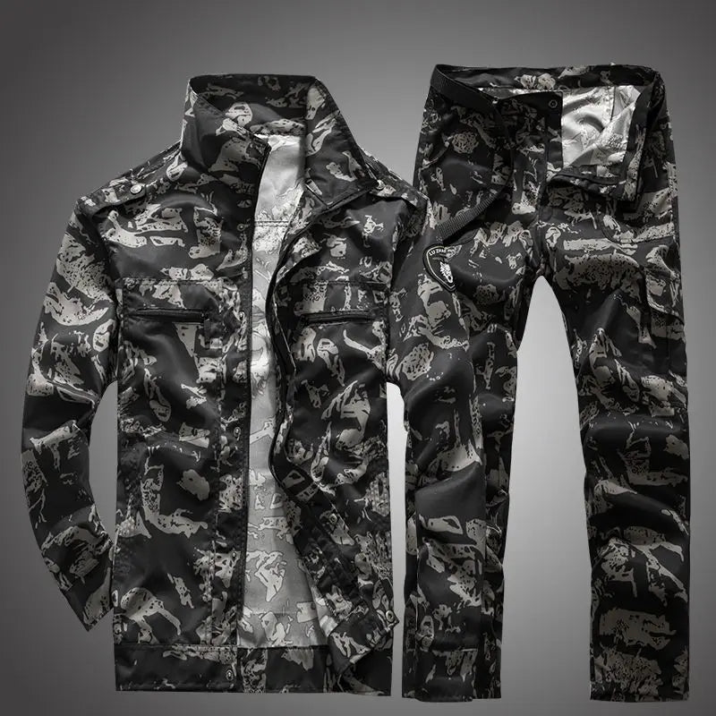 Mens Camouflage Suit by Military-Outdoors.com Black Top Pants Suit
