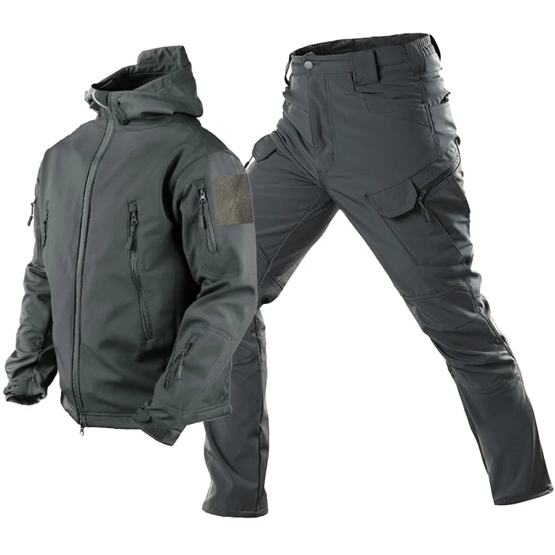 Military Combat Softshell Suit for Tactical Adventures Gray suit Suit