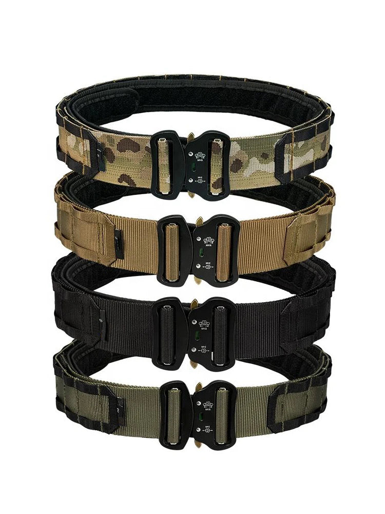 Military Double-Layer Belt for Tactical Gear Use Tactical Belt