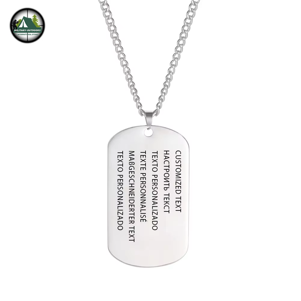 Custom Military Dog Tag Necklace by Military-Outdoors Custom Text CHINA DogTag