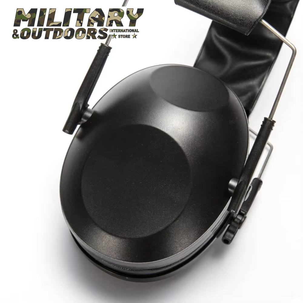 Foldable shooting earmuffs in black by Military-Outdoors.com designed for hearing protection