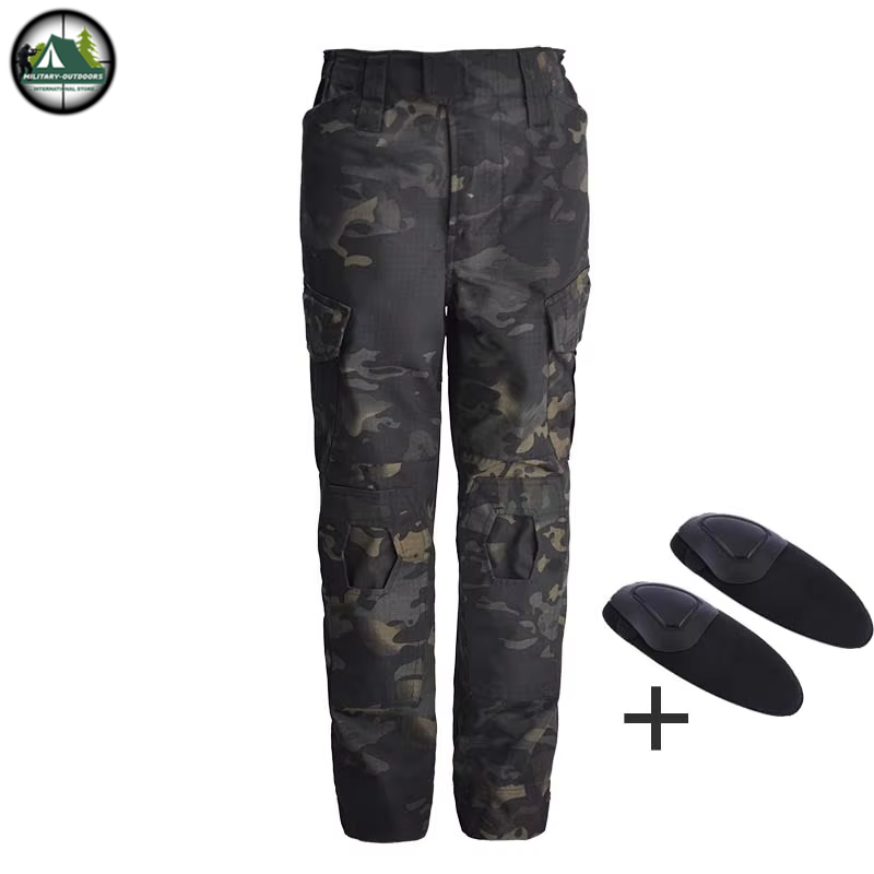 Kids US Army Tactical Military Uniform black CP pants Costume