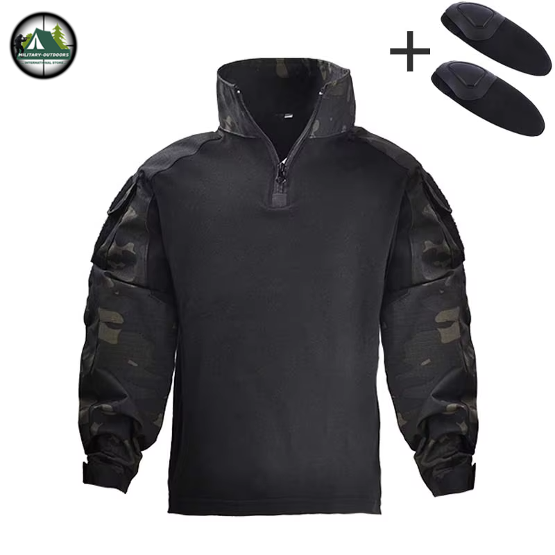 Kids US Army Tactical Military Uniform black CP shirt Costume