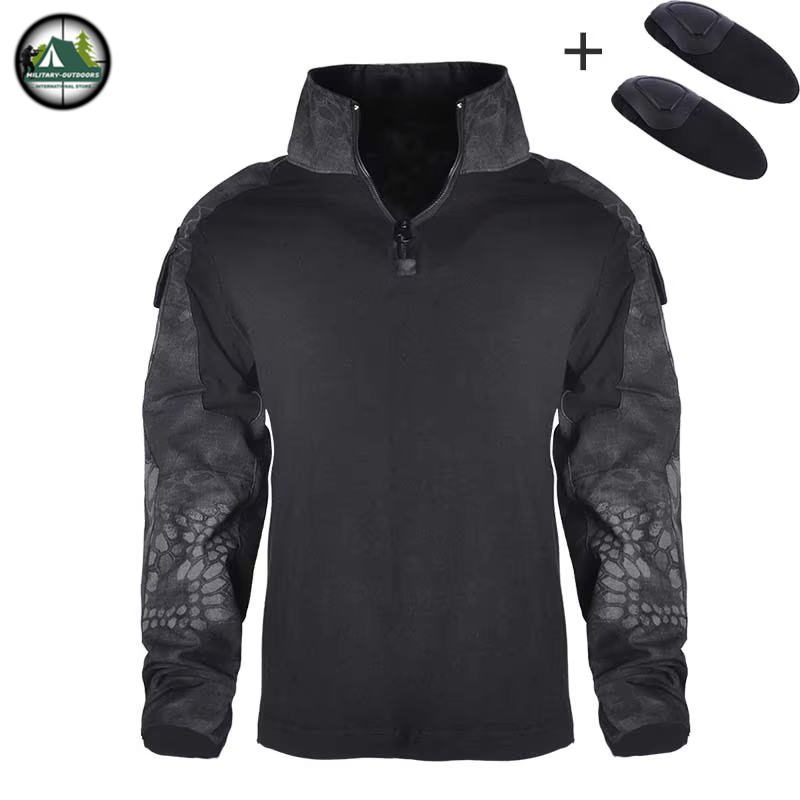 Kids US Army Tactical Military Uniform black python shirt Costume