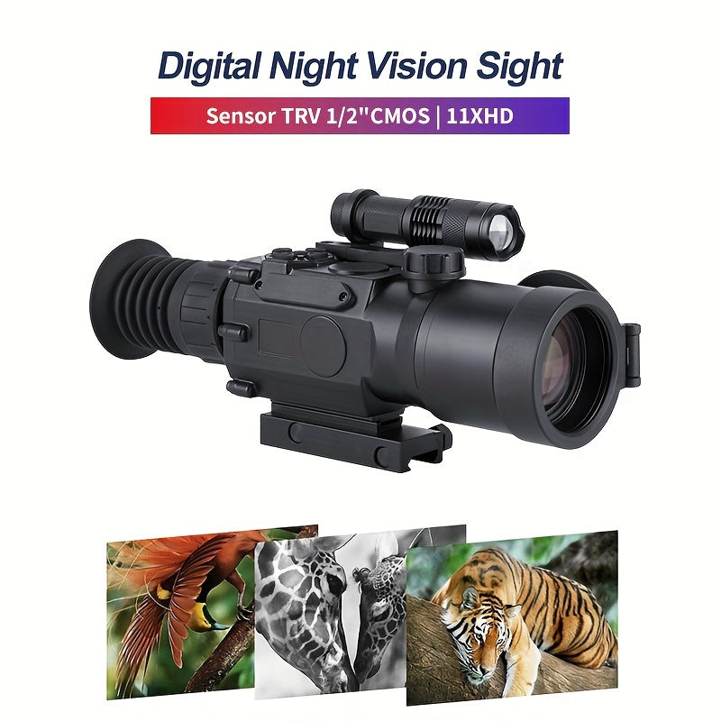 Digital night vision monocular rifle scope with 11XHD zoom and TRV 1/2 CMOS sensor by Military-Outdoors.com