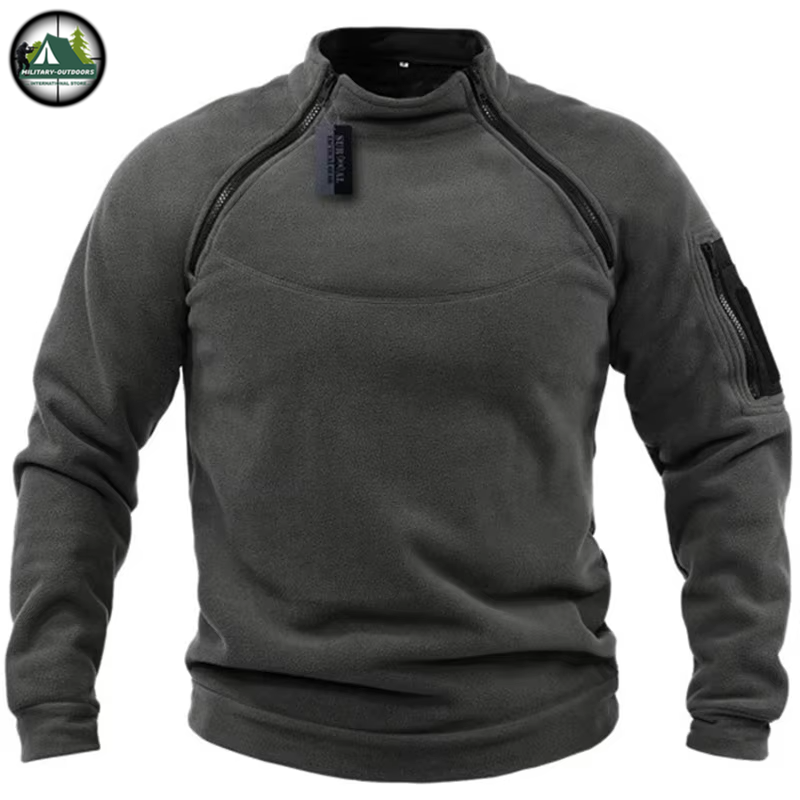 Military-Outdoors Tactical Windproof Sweater for Adventures grey Sweater