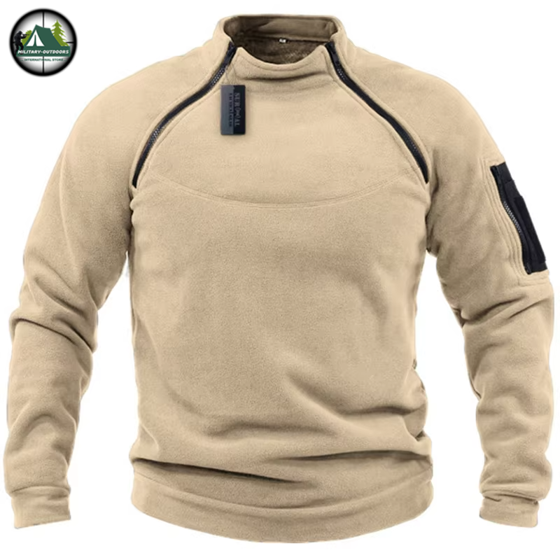 Military-Outdoors Tactical Windproof Sweater for Adventures Khaki Sweater
