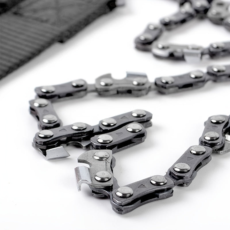 Close-up view of the ultimate pocket chainsaw chain links from Military-Outdoors.com for cutting wood